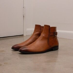 495$ Bruno Magli Angiolini Hand-burnished calfskin Zip Boots‎